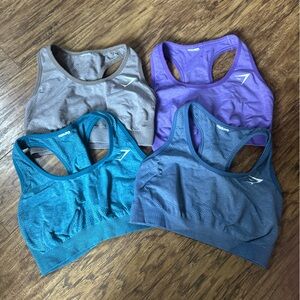 SET OF FOUR GYMSHARK vital seamless sports bras